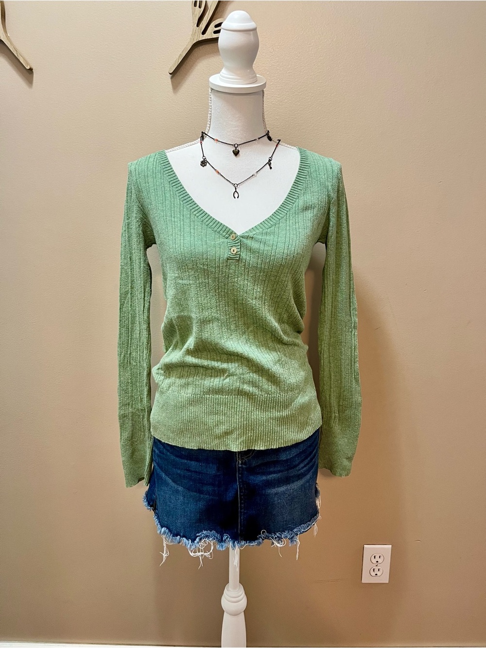 Aeropostale Y2K Henley Sweater Size Large